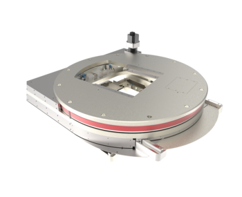 XY Phi high load positioning system for fast 3D tomography in synchrotron | travel XY 230 x 340 mm, Phi unlimited, rotary radius 800 mm, load up to 100 kg